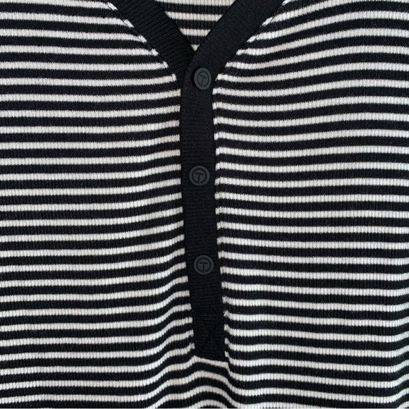 Talbots Black White Striped Sleeveless V-Neck Ribbed Maxi Dress Coastal 1X - Picture 5 of 9